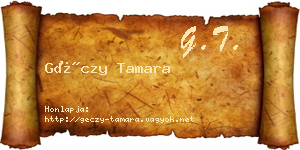 Géczy Tamara névjegykártya